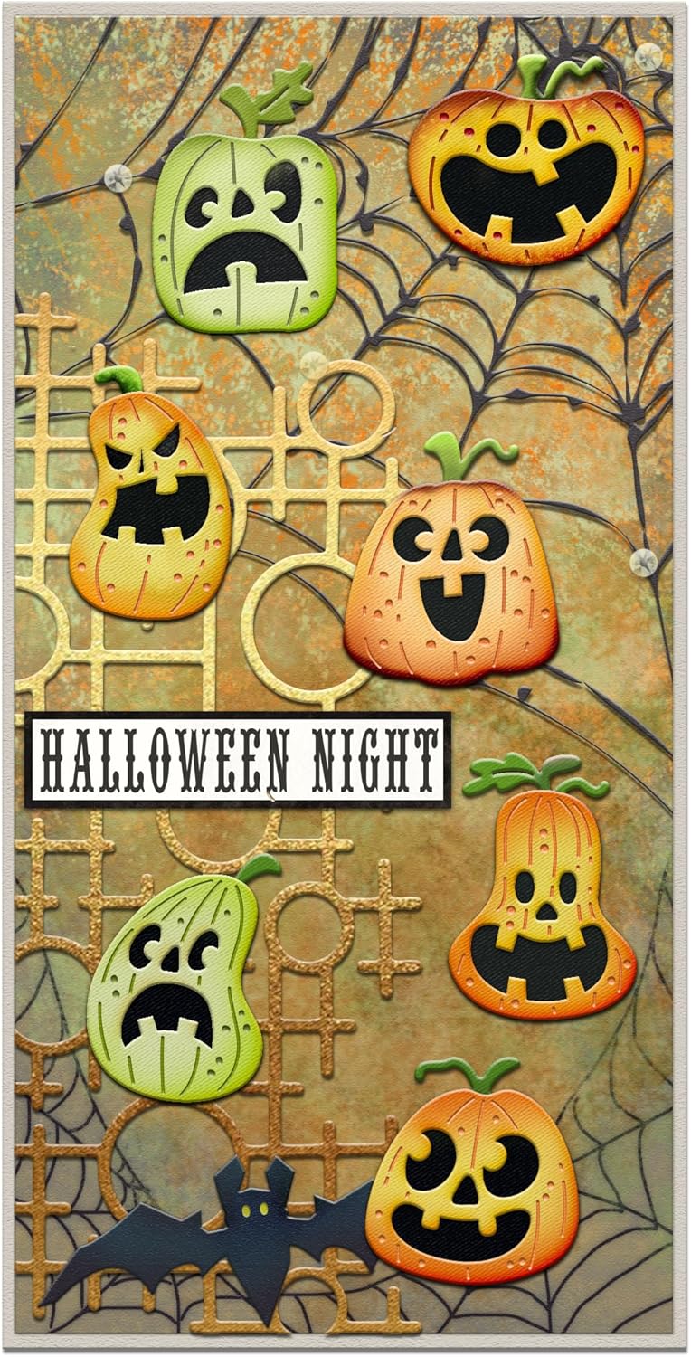 Halloween Clear Silicone stampReusable Stamp with Pumpkins, Skulls, Bats, Santa Claus, and Holiday Designs. Used for Making Cards, scrapbooks, and DIY templates (Halloween Pumpkin face)