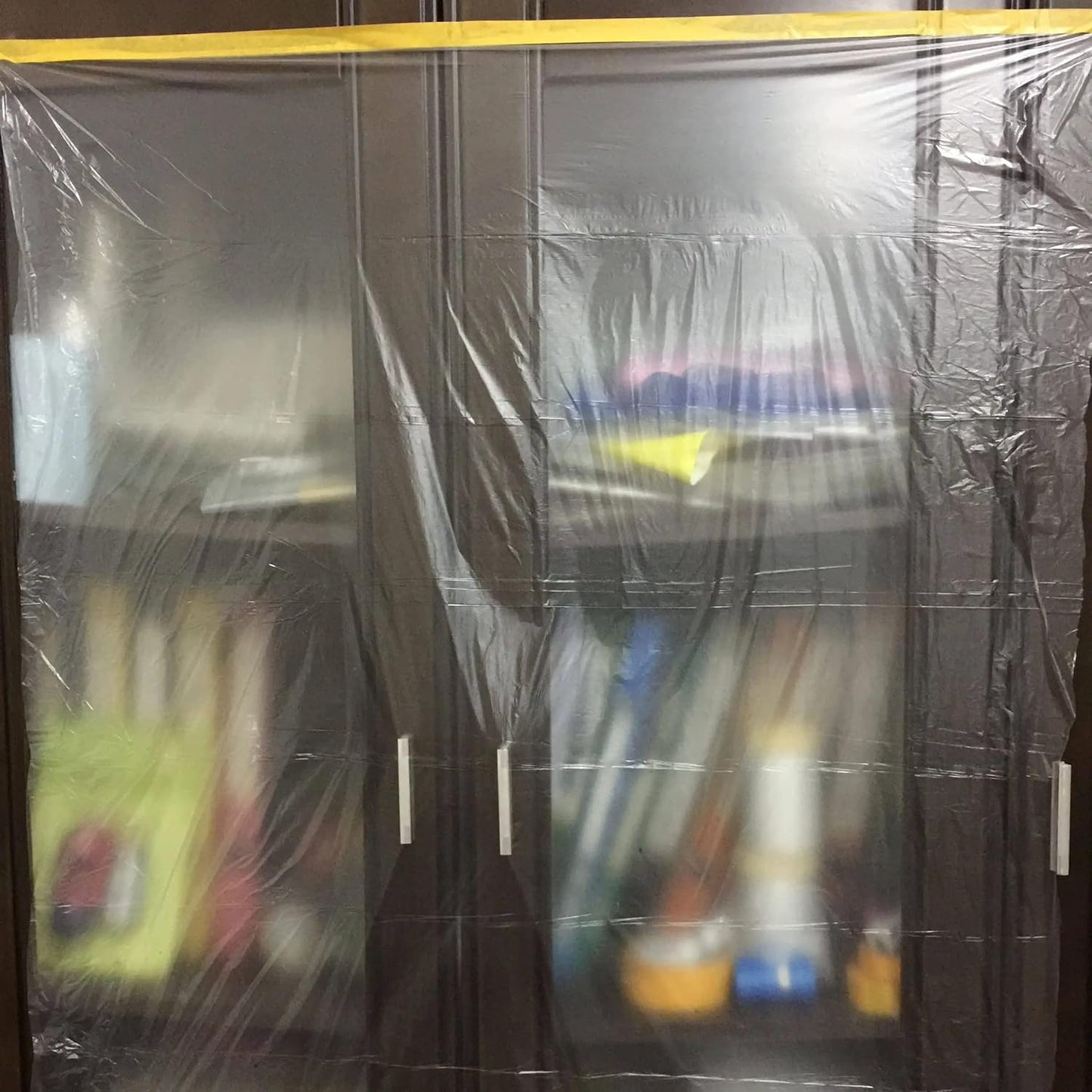 LLPT Tape and Drape 78.7”(Unfolded) x 66 Ft Each 2 Pack Pre-Taped Masking Film 0.27 Mil Painters Plastic Drop Cloth for Auto Wall Furniture Painting Protection (MFT2002)