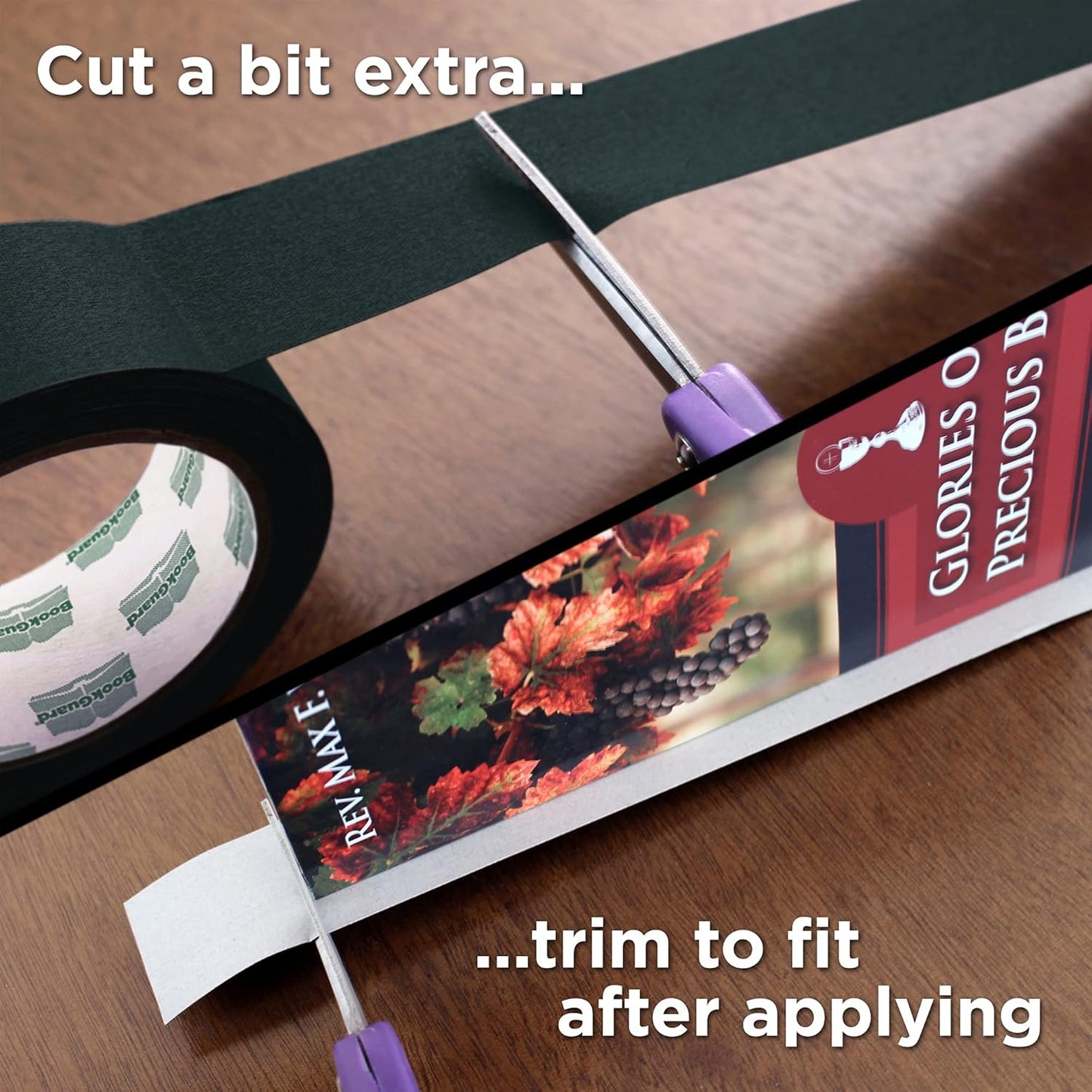 BookGuard 1-1/2 Inch Vinyl-Coated Cotton Cloth Bookbinding Repair Tape, 15 Yard Roll, Forest Green