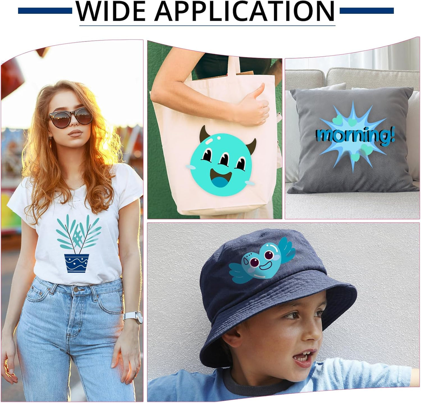 HTVRONT Heat Transfer Vinyl Blue HTV Vinyl - 13 Sheets of Various Blue HTV for Shirts, Turquoise Iron on Vinyl Compatible with Cricut Cutting Machine & Cameo