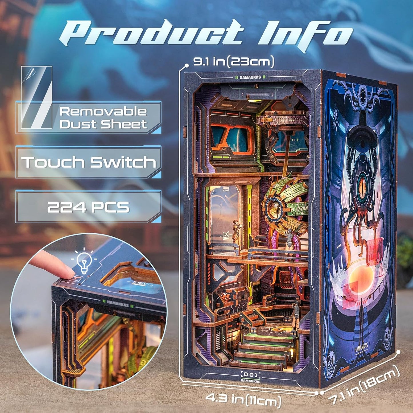 CUTEBEE Book Nook Kit, DIY Booknook Miniature House Tiny House 3D Wooden Puzzle Dollhouse Kit for Adults and Teens, Bookshelf Insert Decor, DIY Craft Gift Model Build