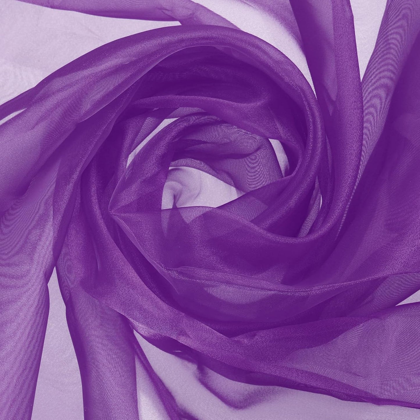 MECCANIXITY Iridescent Sheer Organza Fabric, 10 Yards x 59 Inches Solid Holographic Shiny Fabric Organza Cloth for Wedding, Curtains, Costume, Photo Background, Dark Purple