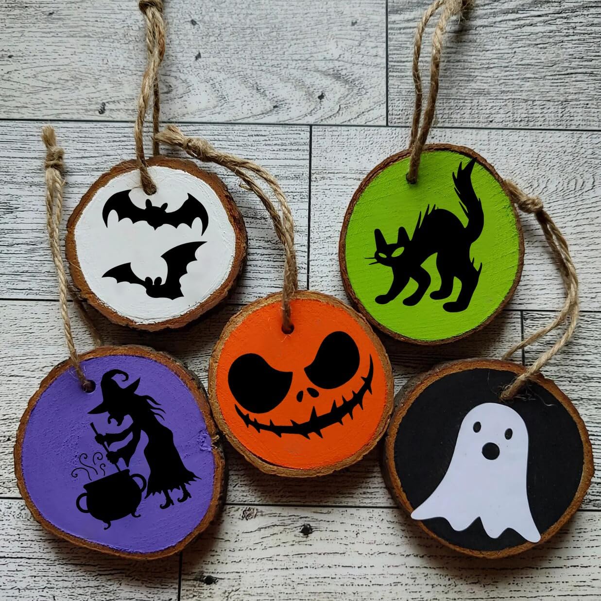 Halloween Stencils for Painting on Wood 3inch Small Halloween Stencil Reusable Boo Pumpkin Face Draw Templates for Wood Slice Windows Fabrics Tier Tray DIY Crafts Decor(R Stencils19-56P/3in)