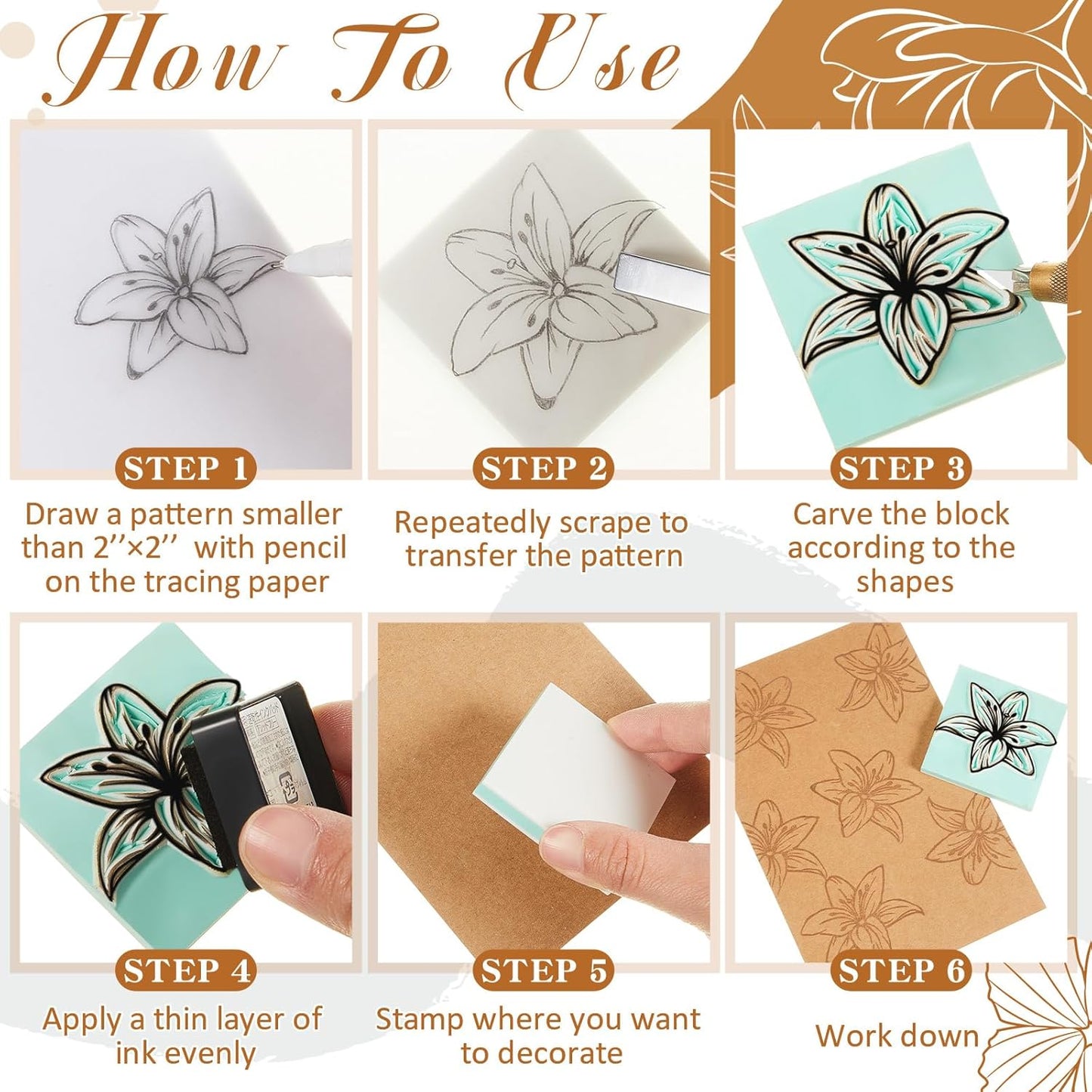 Frienda 24 Pcs 2" X 2" Rubber Carving Blocks Linoleum Blocks for Printmaking, Stamp Making, DIY Crafting, Scrapbook, Painting, Soft and Easy to Carve (White Green)