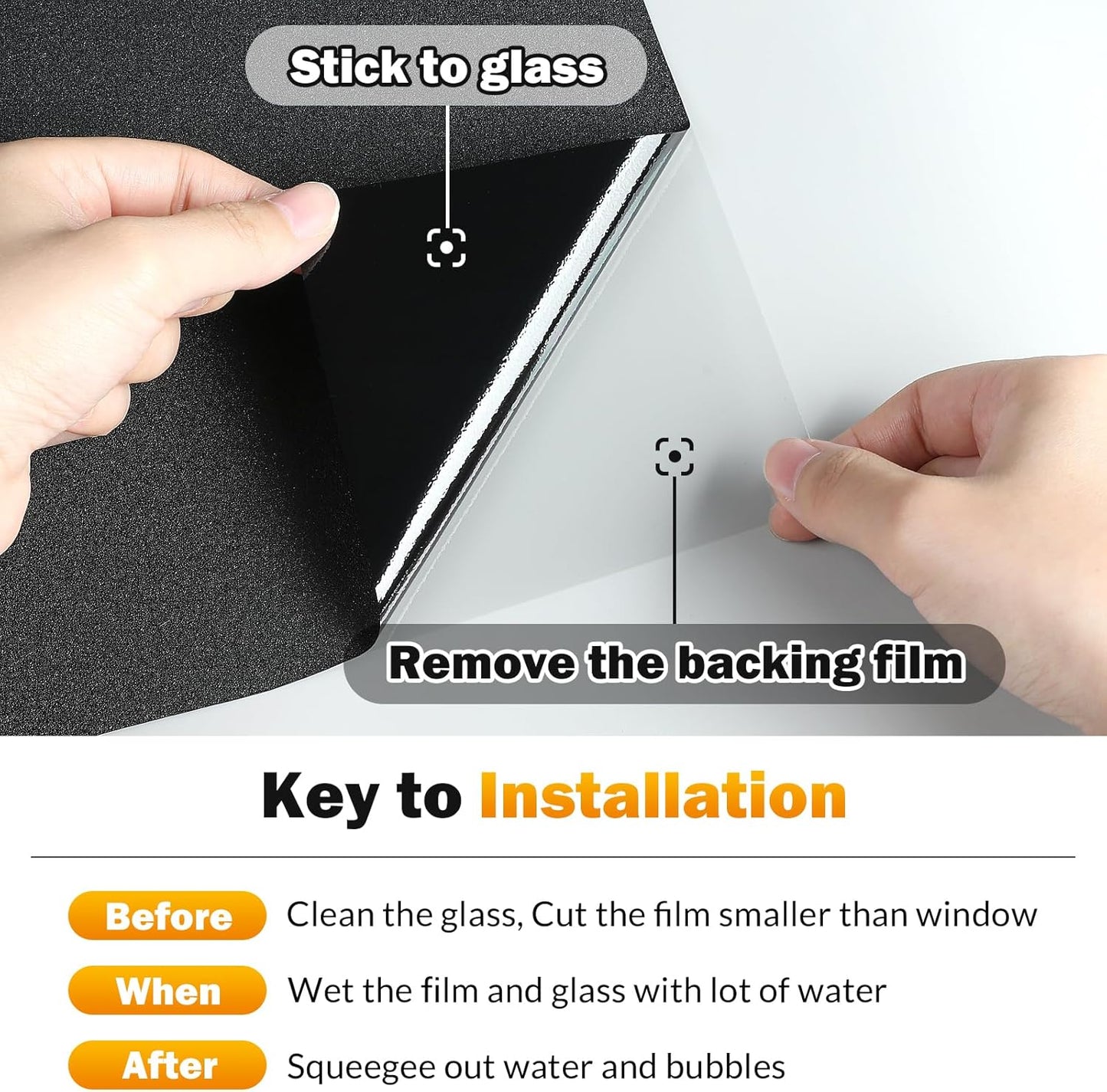 rabbitgoo Blackout Window Film, Sun Heat Blocking Privacy Cover for Glass, Removable Opaque Room Darkening Dark Black Out Window Covers Tint Shades for Home Day Sleep Light Blocker 23.6 x 118.1 Inches