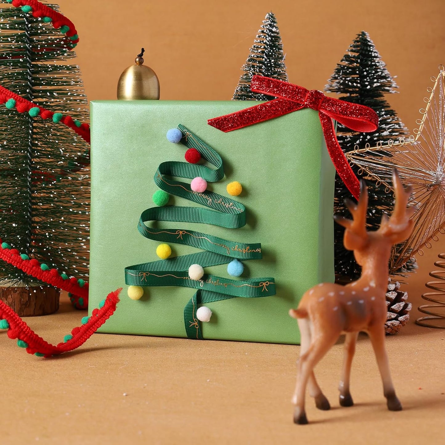 LaRibbons Christmas Ribbons for Crafts 10 Rolls Assorted Ribbon for Gift Wrapping, Hair Bows, DIY Crafts, Home Decor 47 Yards