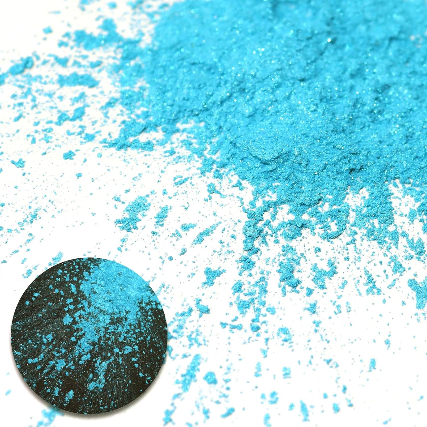 Ceya Highly Interference Mica Powder, 1.8oz/ 50g Turquoise Chrome Nail Powder, Cosmetic Grade Pearlescent Effect Color Shift Pigment for Epoxy Resin, Makeup, Nail Art, Soap Dye, Candle, Slime, Paint