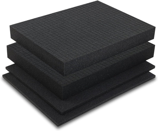 Coengwui Pick and Pluck Foam Inserts, Pre-Cubed Pick Apart Sheets for Crafts Toolbox Game Box Camera Cases Drawer Storage (2Pack 16 x 12 x 2" with 0.4" Bottom Padding)