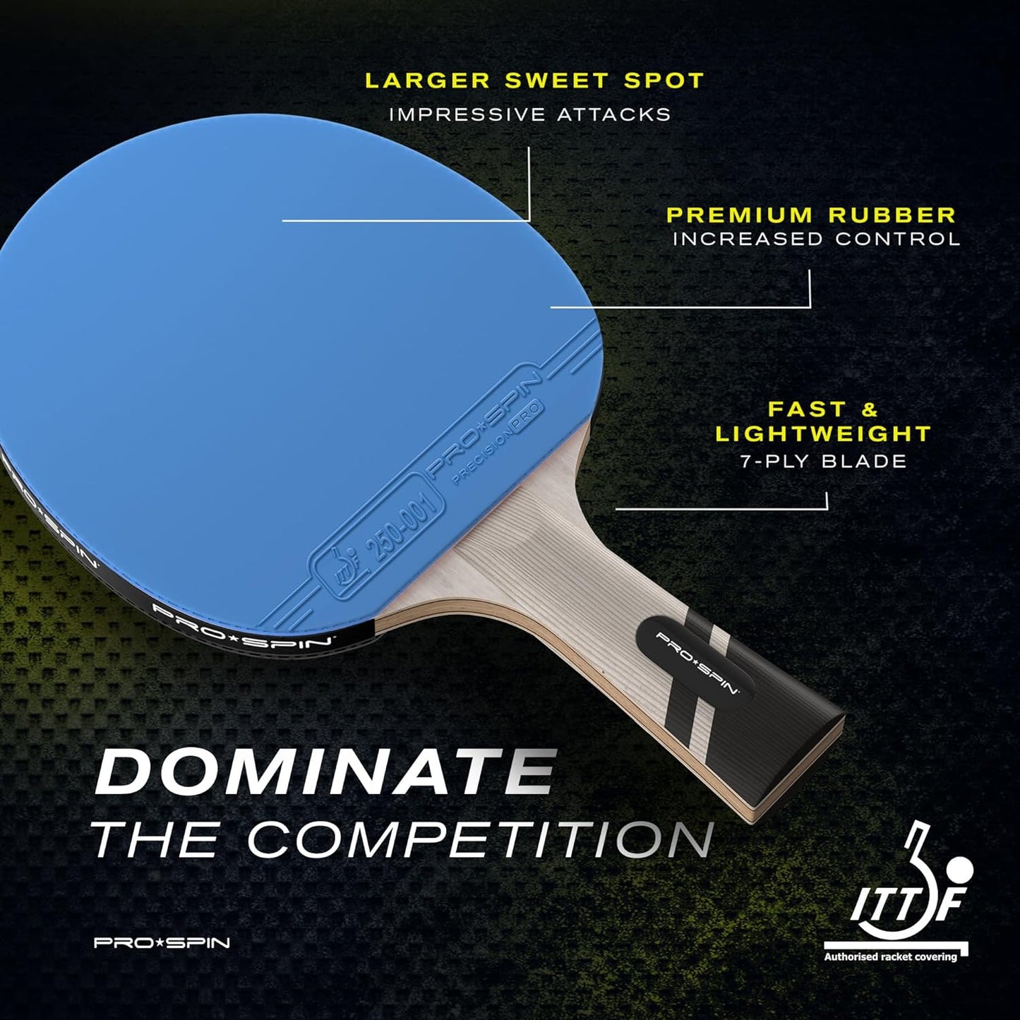 PRO SPIN Ping Pong Paddles - Professional Level Table Tennis Rackets with Carbon Fiber for Superior Control | 7-Ply Blade, Premium Rubber, 2.0mm Sponge | Includes Protector Case