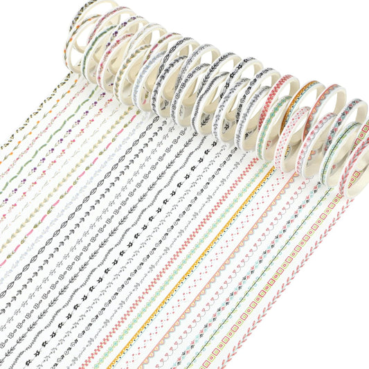 EORTA 30 Rolls Floral Washi Tapes Set, Slim 5mm Plants Masking Tape, Decorative Sticker for Detailed Scrapbooking, Arts, Wrapping, Journaling, Planners, DIY Crafts, 0.19inch Wide