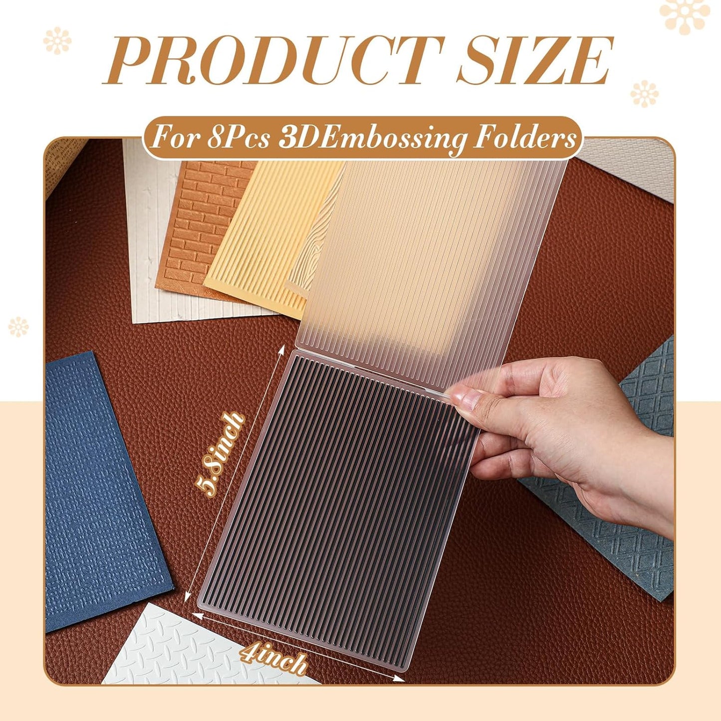 Geiserailie 8 Pcs Embossing Folders Embossing Machine Template Paper Card Folders for Christmas Card Making DIY Flower Scrapbook Photo Album Craft Decoration 5.9 x 4.1 Inch (Vintage Style)