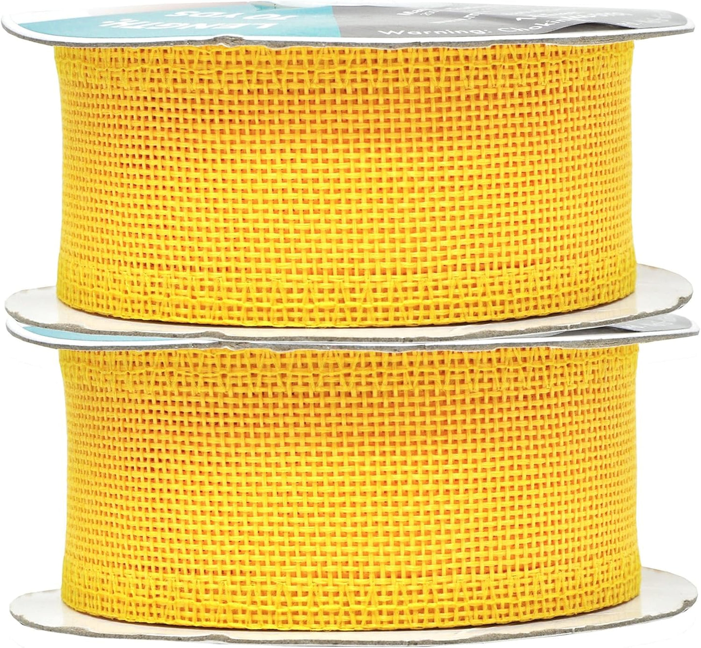 Mandala Crafts Yellow Burlap Ribbon 1.5 Inches Wide Jute Ribbons for Crafts - 20 Yds Roll Rustic Burlap Wrap Trim Ribbons for Wreaths Bows Wedding Party Decoration