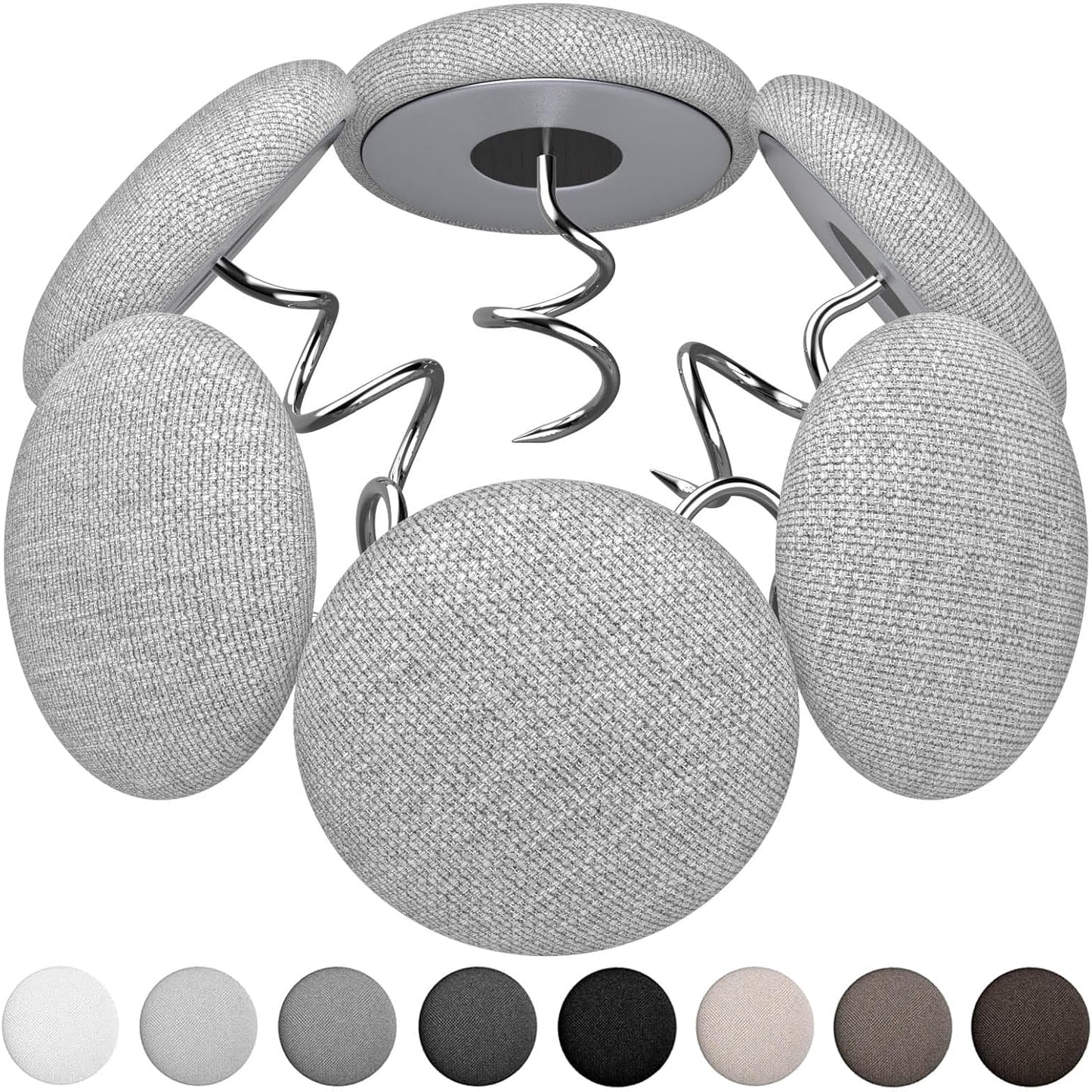 12 Colors Fabric Covered Button Twist Pins Dust Ruffle Pins- for Sofa，Upholstery，Armchair Caddies, Armrest Covers,Bed Skirts, Slipcovers, Headliners (Light Gray, 24)