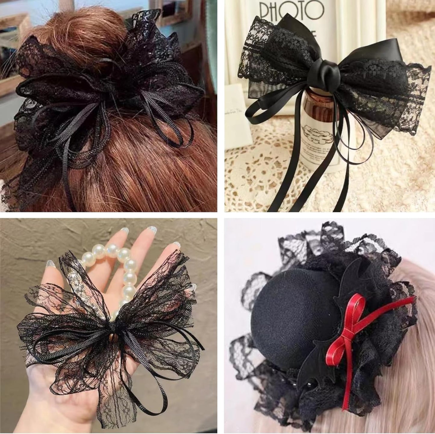 Black Lace Trim Sewing Lace Ribbon for Crafts Bridal Wedding Decoration, Bouquet and Gift Packaging (1.5Inch, 22Yards)