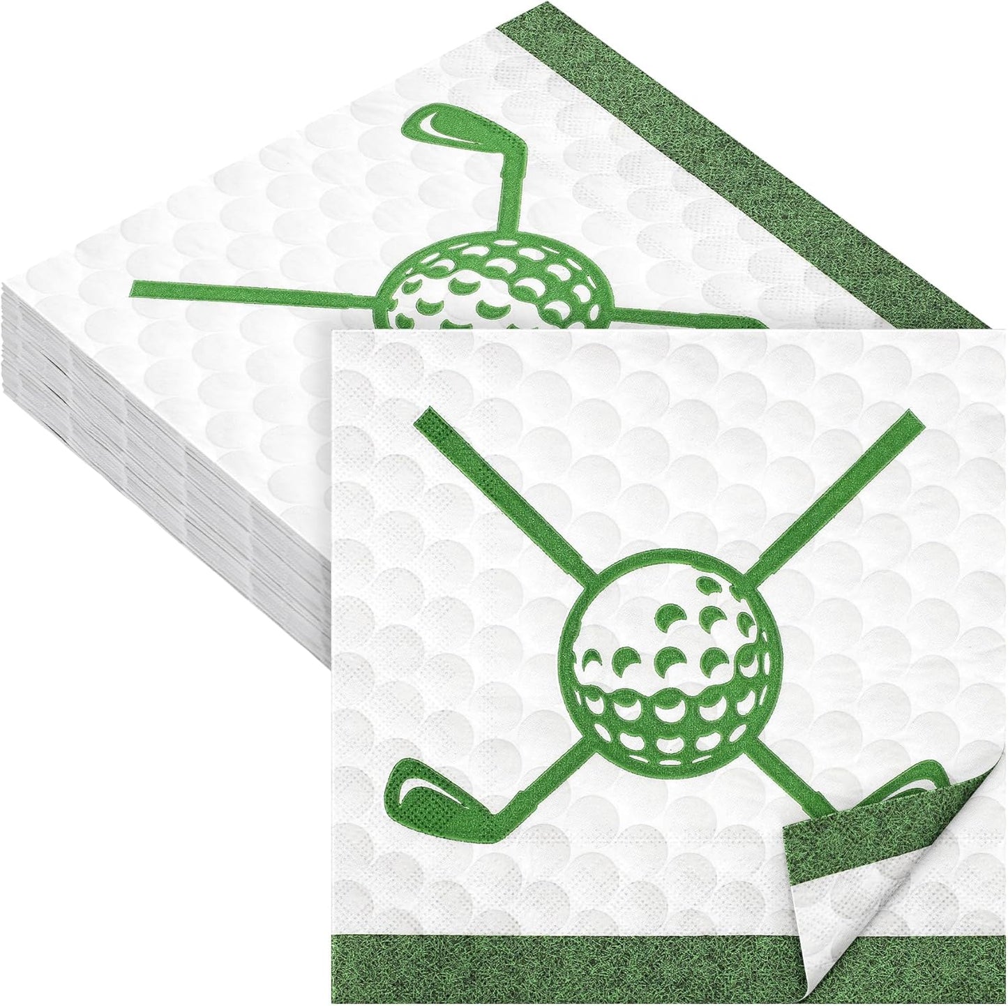 Aodaer 48 Pieces Golf Napkins 13 x 13 Inches Hole in One First Napkins Disposable Golf Cocktail Beverage Paper Napkins for Golf Themed Party Decorations Sports Party Supplies, Birthday Party