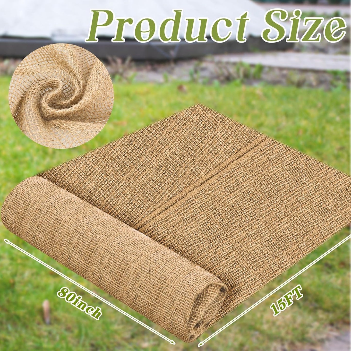 Buryeah 80 Inch x 15 ft Burlap Fabrics Roll Natural Jute Burlap Tree Wraps Protector Winter Frost Plant Blankets Cloth Weed Barrier Fabric Garden Plants for Winter Outdoor Trees Shrubs Party