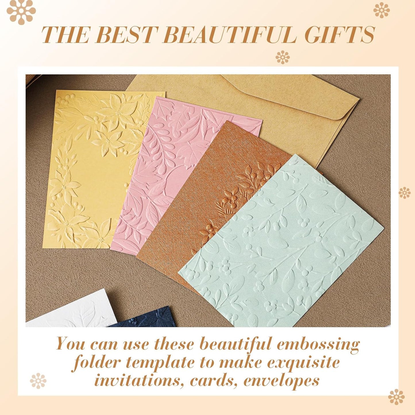 Geiserailie 8 Pcs Embossing Folders Embossing Machine Template Paper Card Folders for Christmas Card Making DIY Flower Scrapbook Photo Album Craft Decoration 5.9 x 4.1 Inch (Stylish Style)