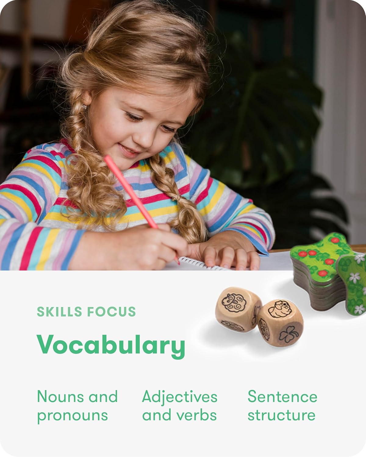SimplyFun Clover Leap - Educational Vocabulary Game - Sentence Building for Kids, Develop Sentence Structure & Vocabulary Skills, Fun Learning Game for Families - 2-4 Players, Ages 5 & Up