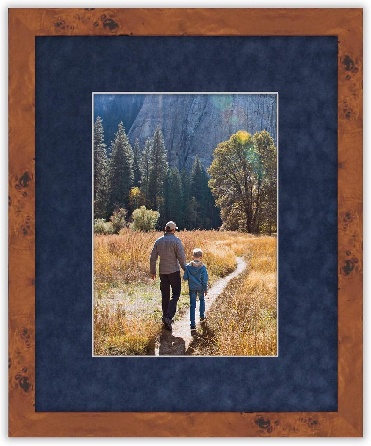 Pack of TEN 11x14 Mats Bevel Cut for 8.5x11 Photos - Acid Free Navy Suede Precut Matboards For Pictures, Photos, Framing - 4-ply Thickness