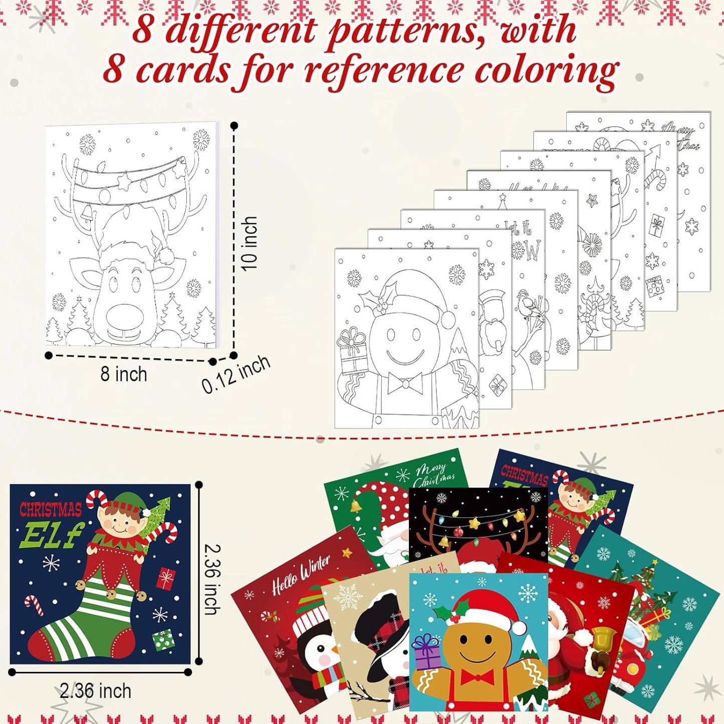 Cholemy 36 Pcs Paint and Sip Kit for Adults 8''x10'' Pre Drawn Canvas for Painting DIY Afro Acrylic Painting Kit Wood Easel Brushes Date Night Bulk for Christmas Party Gifts(Christmas B)