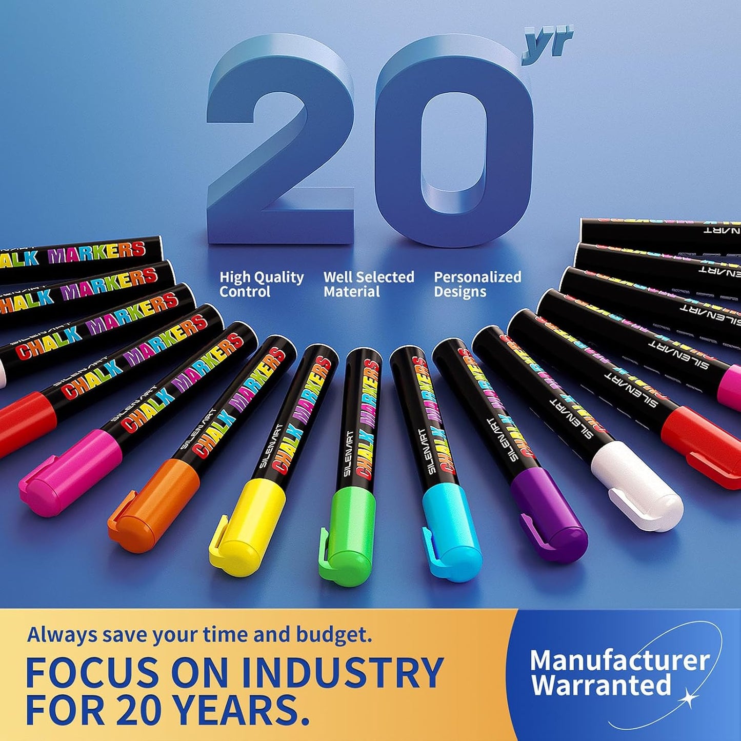 SILENART Liquid Chalk Markers Pink - 15mm Jumbo Tip Car Marker - Wide Thick Window Chalk Pen for Chalkboard, Window, Glass, Mirror, Blackboard