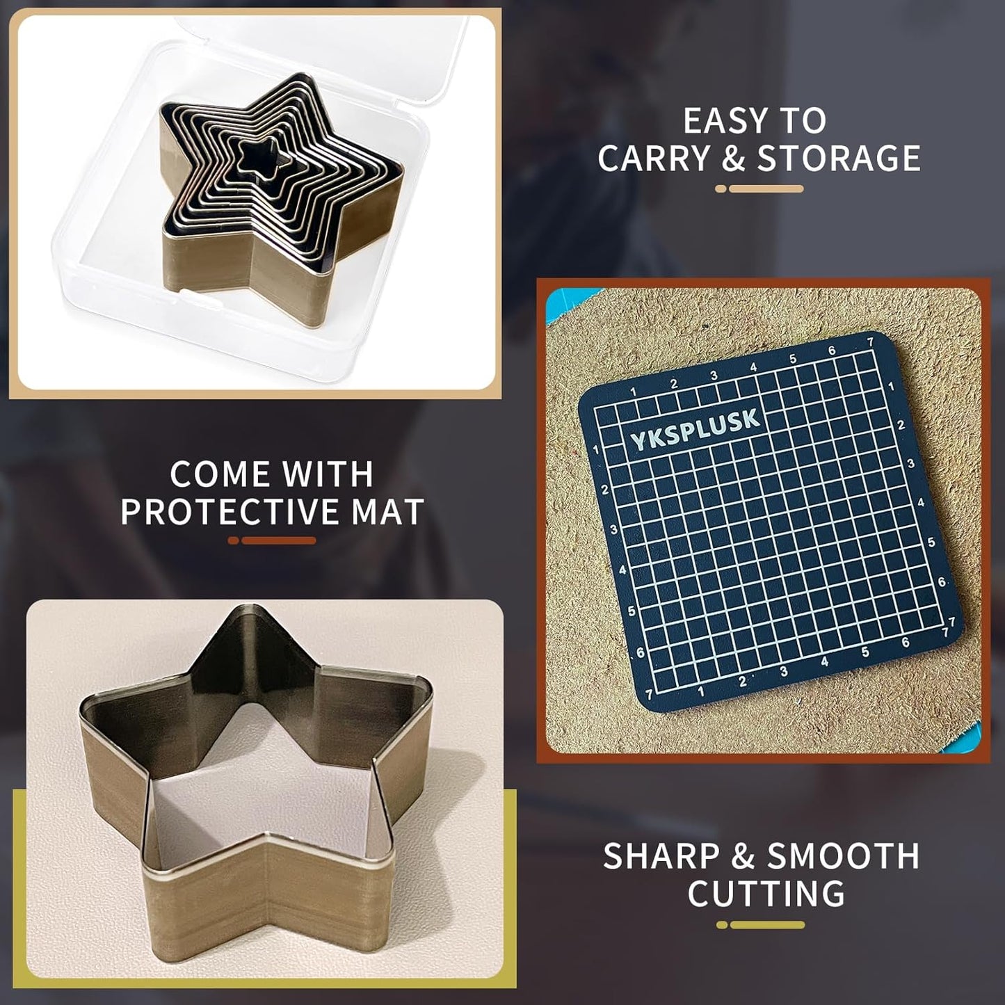 9 PCS Hollow Punch Cutter Set9 Sizes Star Shape Leather Cutting Dies Cutter ToolCutting Mold Punching Die Set for DIY Leather CraftLeather Cutter Hollow Punching Tool with Plastic Box SCS009