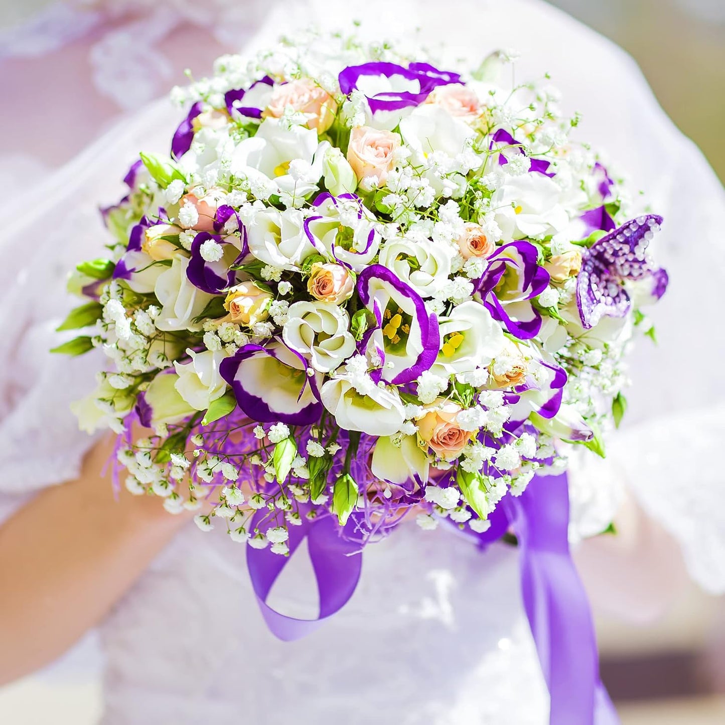 LIUYAXI Purple Double Faced Satin Ribbon, 3/8" X Continuous 100 Yards, Ribbons Perfect for Gift Wrapping Bows Bouquet Wedding Decor DIY Craft and More