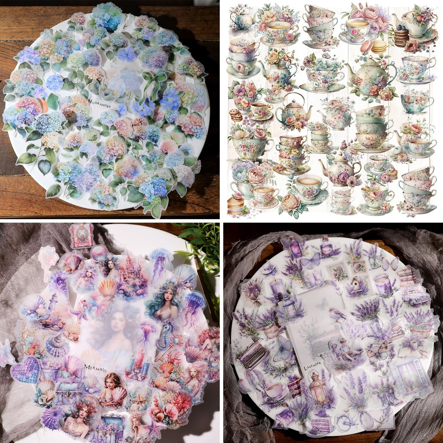 Vintage Vellum Stickers Floral Plants Elements Scrapbooking Supplies Flowers Botanic Natural Translucent Paper Self-Adhesive Junk-Journal Items (All Plants Collection)