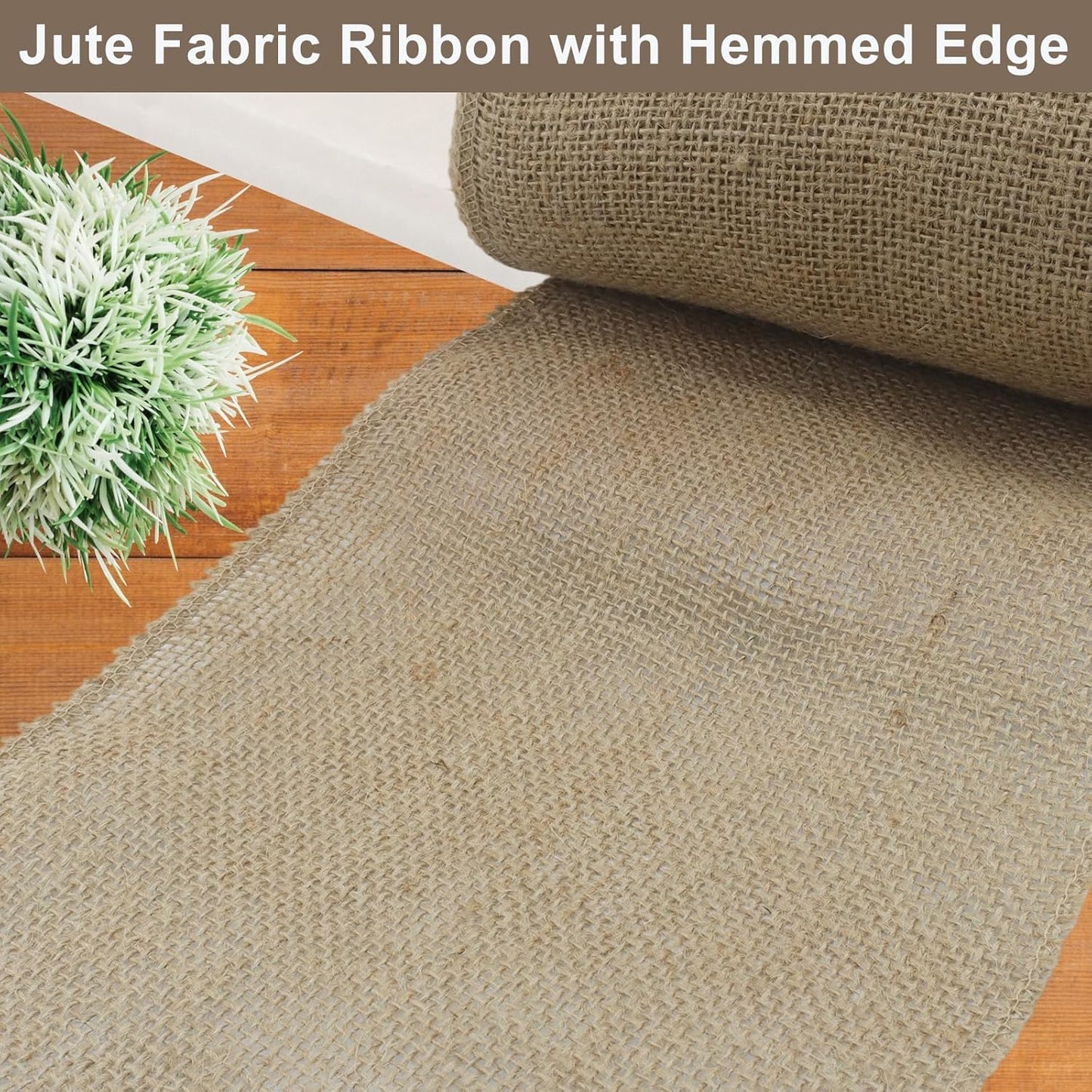 8" Wide Natural Burlap Fabric Roll - 10 Yards Jute Ribbon for Gift Wrapping, Wedding Decorations, Rustic Crafts, Wreaths & Home Decoration (20cm Wide)