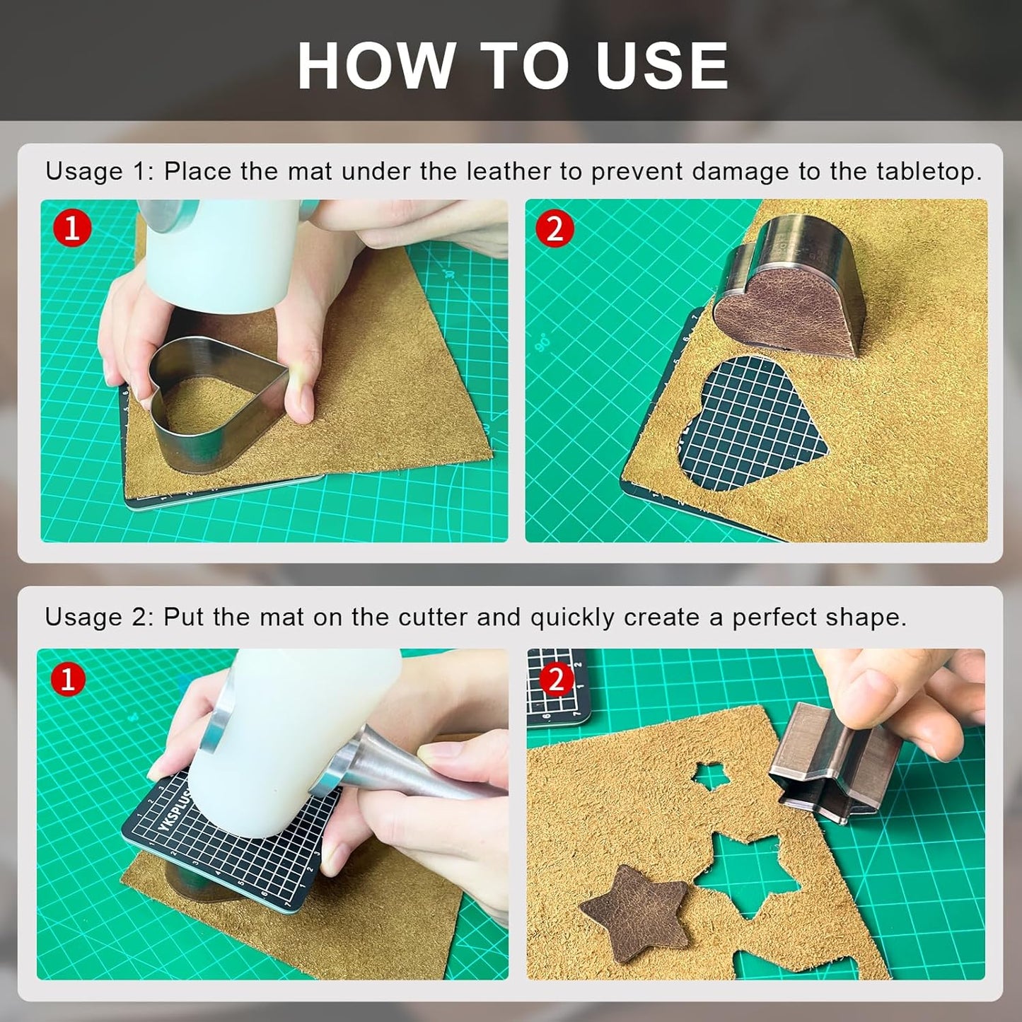 9 Pcs Leather Hole Cutter Tool Set, 9 Sizes Heart Shape Cutter Tools High Carbon Steel, Leather Cutting Dies Kit for DIY Leathercraft, Leather Hollow Punching with Plastic Box