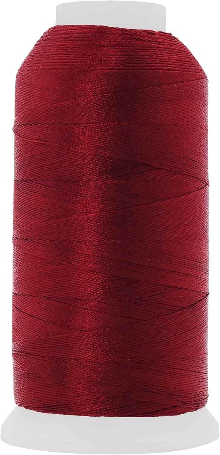 Mandala Crafts Maroon Heavy Duty Thread -1500 Yds Tex 70 Thread for Sewing Drapery Jeans Leather Hair - Bonded Polyester Thread Outdoor Marine Upholstery Threads