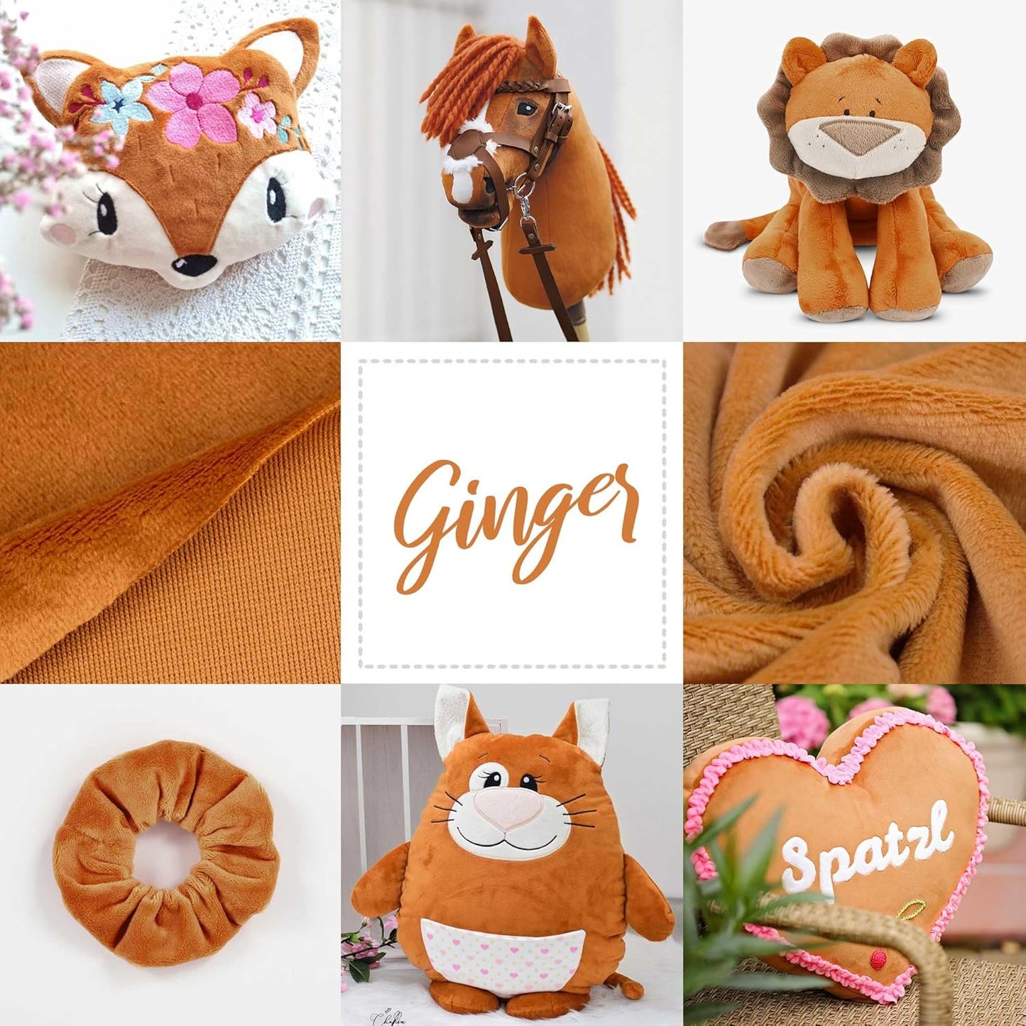 kullaloo Plush Fabric | Solid Ginger Minky Fabric for Sewing (Pack of 2) | Super Soft Cuddle Material | 39.5x29.5 | Plushies, Baby Blankets, Pillows, Dog Beds, Cat Beds, Baby Accessories, Apparel