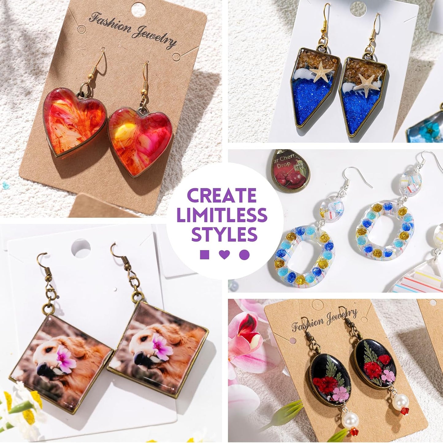 LET'S RESIN Jewelry Making Kit - 153Pcs Crystal Clear 250g UV Resin with UV Lamp,Jewelry Resin Molds, Starter kit for Keychain, Earring Making, Craft Decor