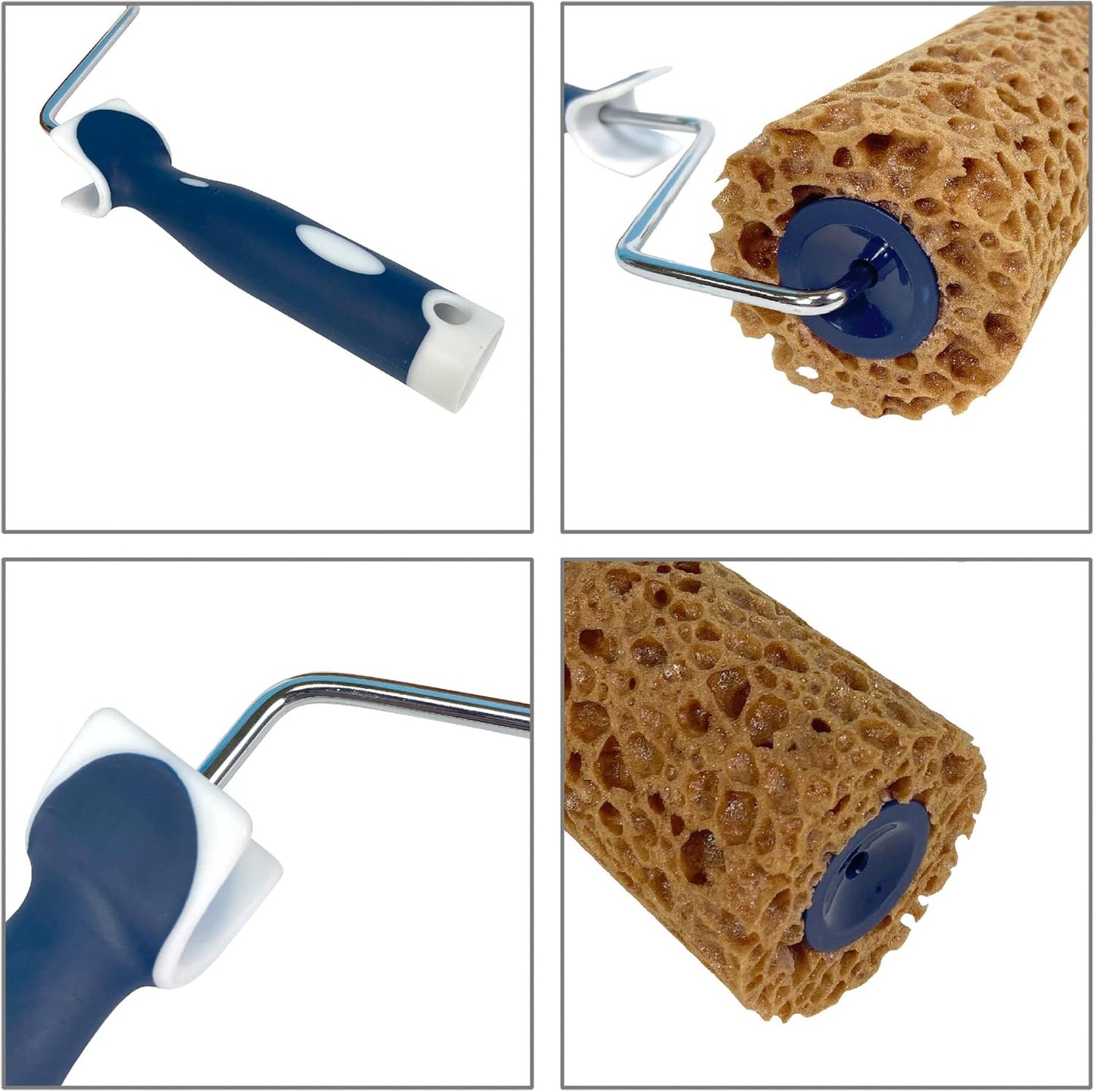 Hanroy Sponge Paint Roller Small 7" for Texture Painting Decorators Brush Tool, Fast and Easy Pattern Art Sponge Roller for Home Wall(M90F)