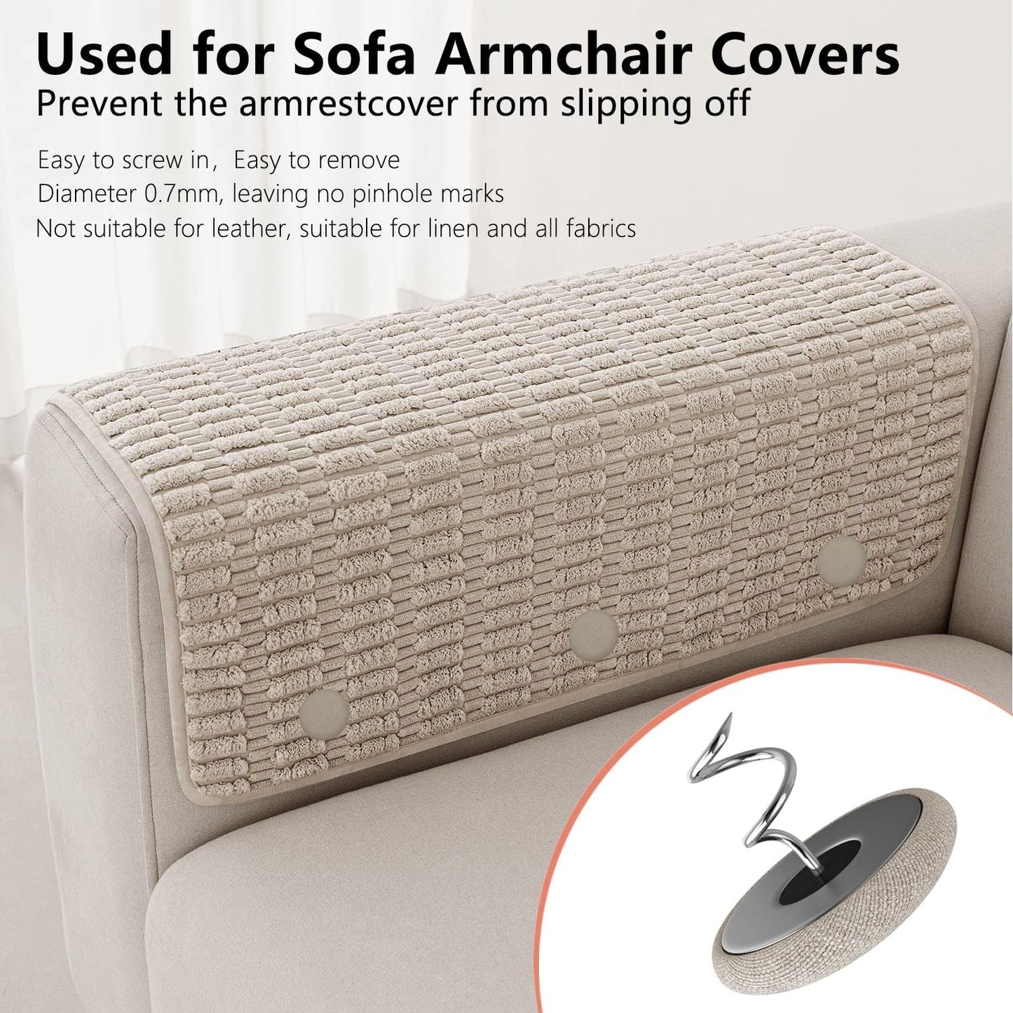 12 Colors Fabric Covered Button Twist Pins Dust Ruffle Pins- for Sofa，Upholstery，Armchair Caddies, Armrest Covers,Bed Skirts, Slipcovers, Headliners (Light Brown, 12)