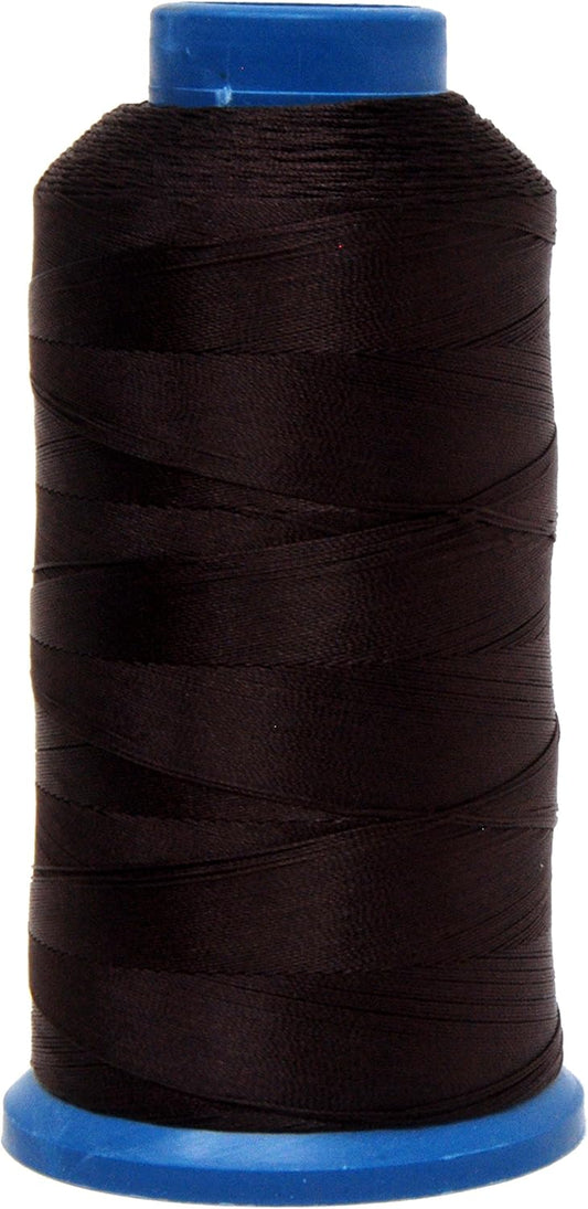 Mandala Crafts Bonded Nylon Thread Dark Brown Heavy Duty Sewing Threads - 1500 YDs Size 69 210D T70 Tex 70 Thread for Leather Jeans Weaving Outdoor Marine Upholstery Threads