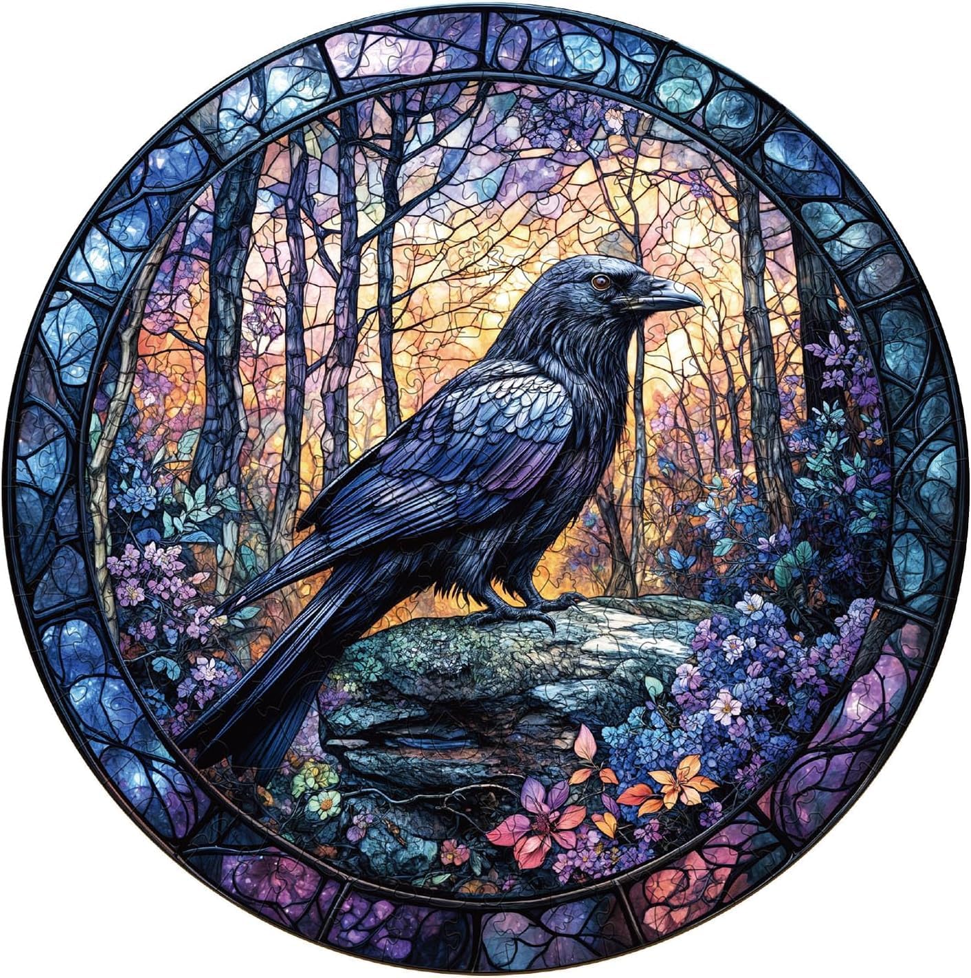 Wooden Puzzles for Adults, Wooden Jigsaw Puzzles, Exquisite Raven Puzzle, Gifts for Family or Friends for Any Holiday.（8.5 * 8.5 in 100pcs）