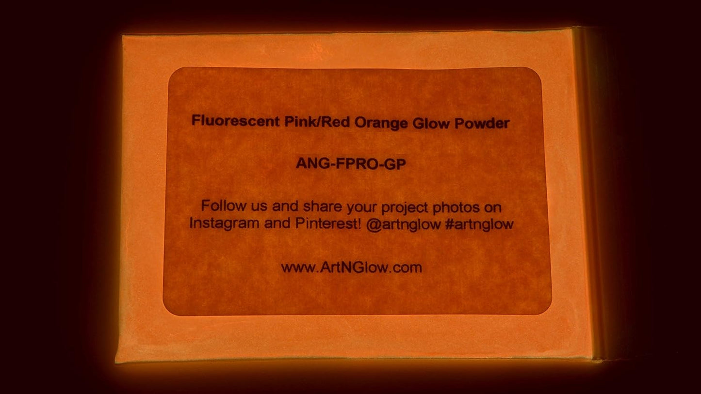 Glow in The Dark Pigment Powder - Neutral and Fluorescent Color for Art Painting, Fine Art, Nail Art Paint, and DIY Crafts - Long Lasting, 10+ Color Options - Fluorescent Pink - (12 Grams/ .42oz)
