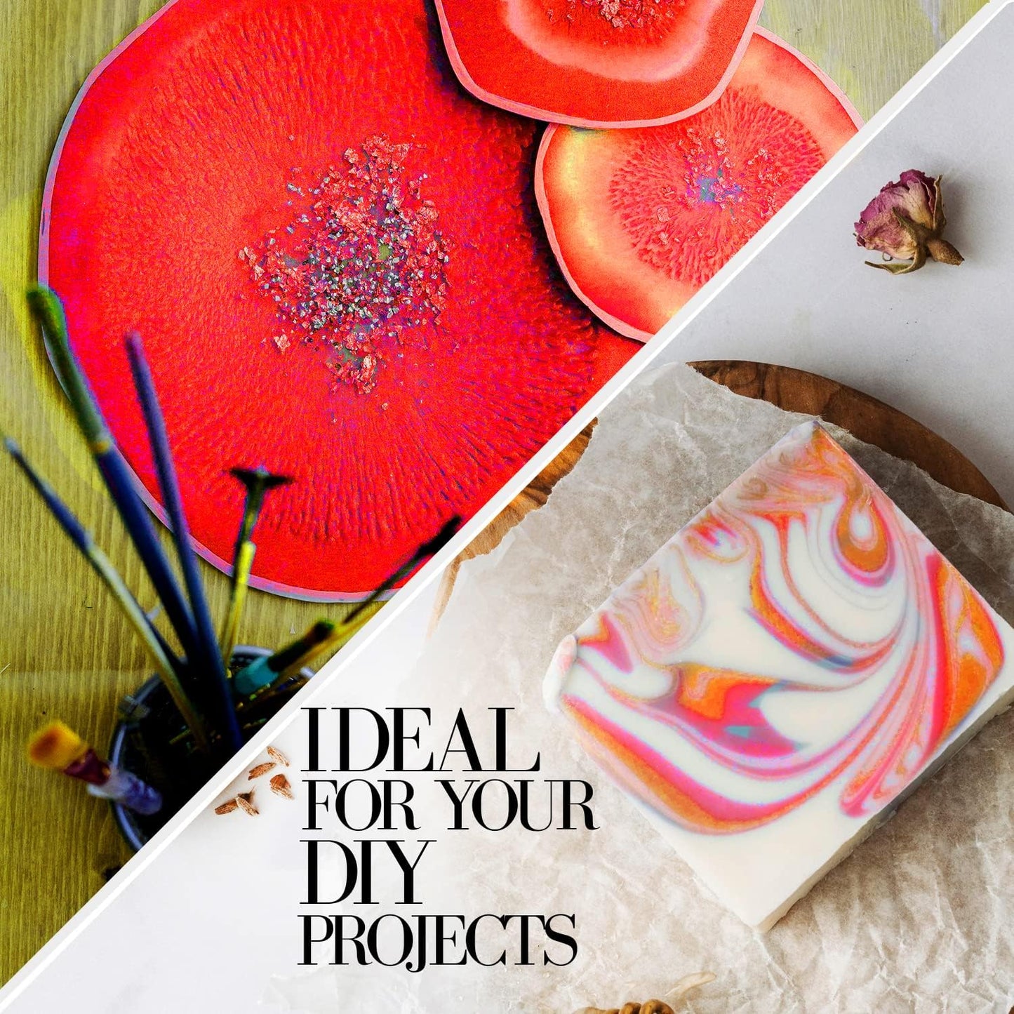 Flag RED Mica Powder for Epoxy Resin 100g / 3.5oz. Sealed Bag - TECHAROOZ 2 Tone Resin Dye Color Pigment Powder for Lip Gloss, Nails, Colorant for Slime Bath Bombs Soap Making & Polymer Clay