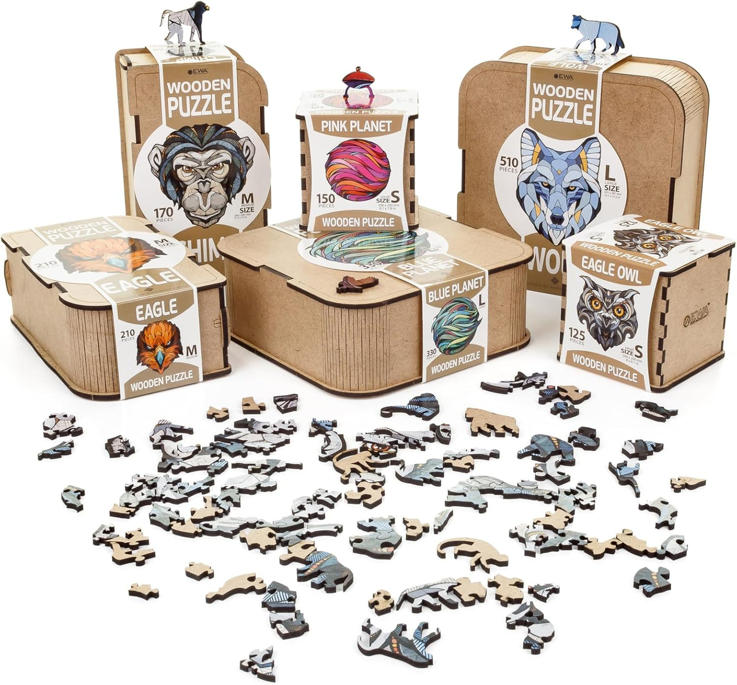 EWA Home Décor – Eagle Own Small 125 Pieces – Wooden Jigsaw Puzzle for Adults – Perfect for Artistic Home Decoration and Mindful Relaxation