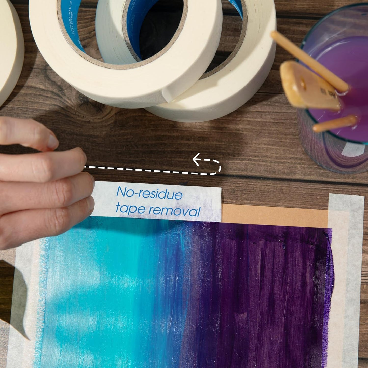 Spartan Industrial - 1" X 60 yd Masking Tape for Labeling, Packing, Art Projects, and More - 12 Craft Tape Rolls, 5.5 Mil