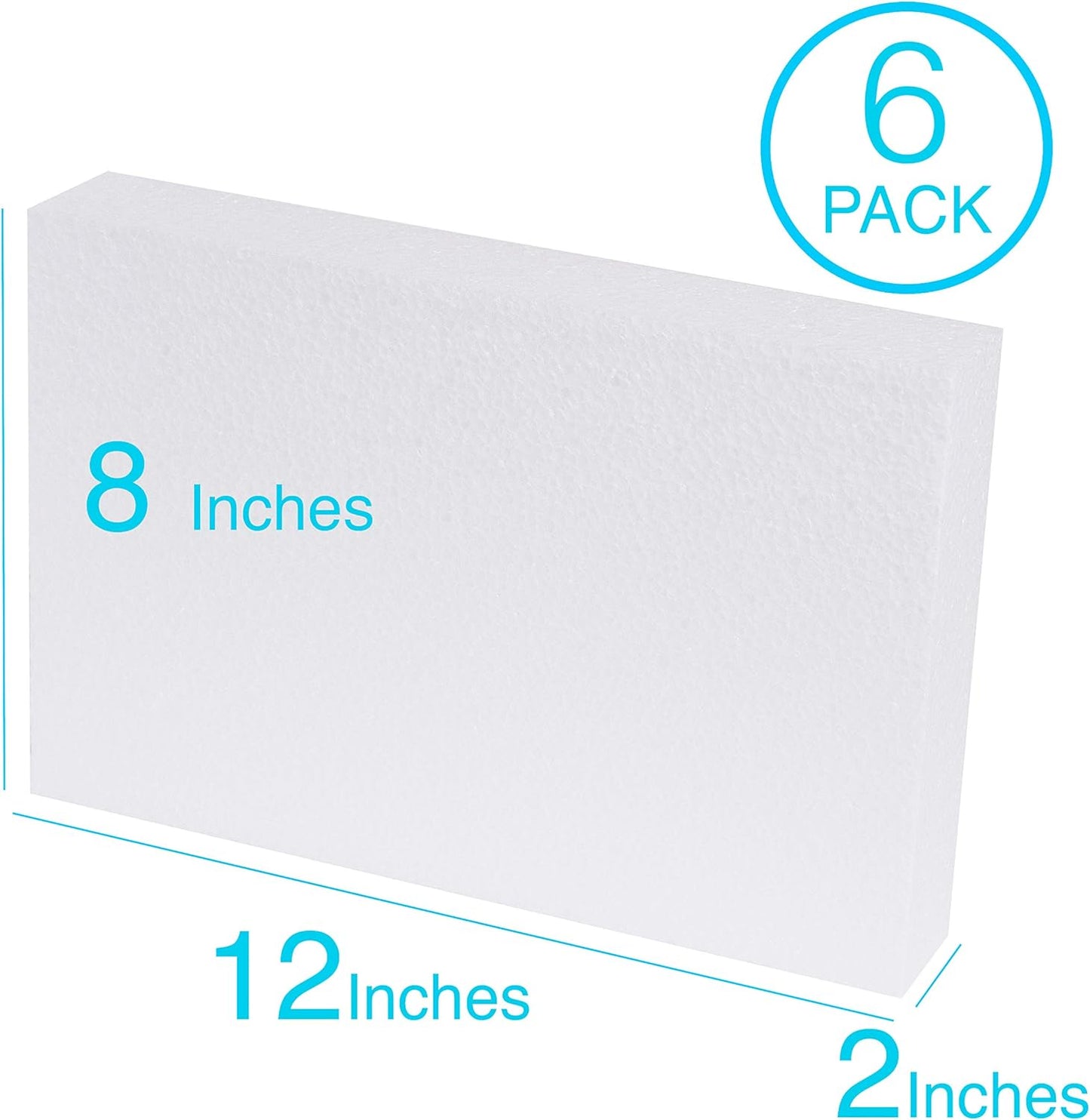 Silverlake 8x12x2 Craft Foam for Styrofoam Block Projects (6-Pack)