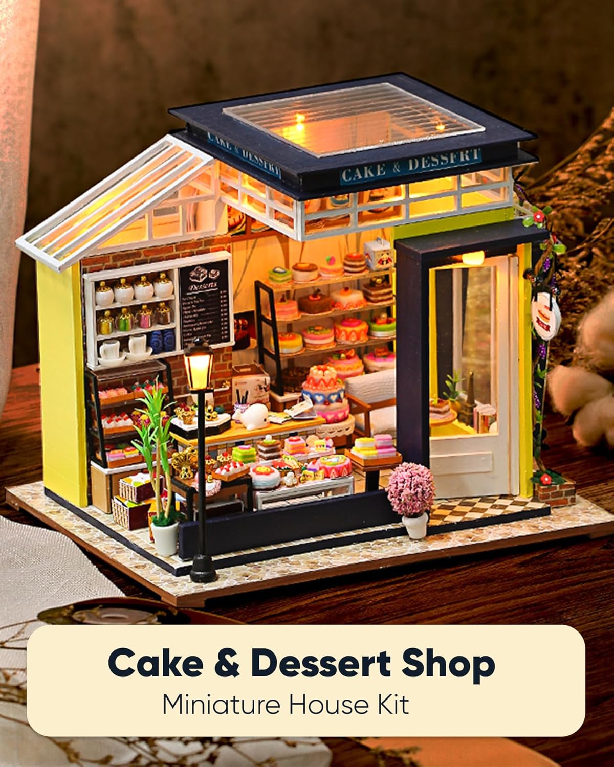 DIY Miniature House Kit, Miniature Bakery Kit, DIY Dollhouse Kit for Adults, Model Bakery, Mayberry Street Miniatures, Ideal Gifts for Birthday,Valentine Christmas(Bakery & Desserts)