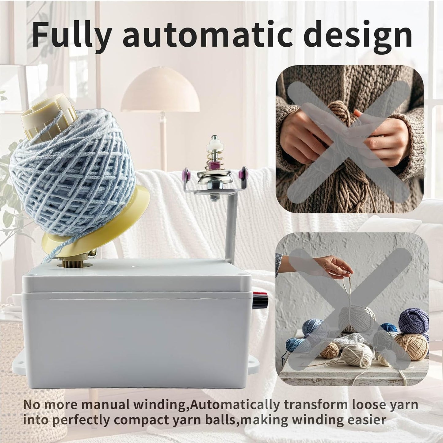 Yarn Winder,Yarn Ball Winder,Yarn Winder for Crocheting,Electric Yarn Winder,Automatic Yarn Winder,Adjustable Speed Yarn Spinner, Easy to use, Saves time and Protects Hand Joints