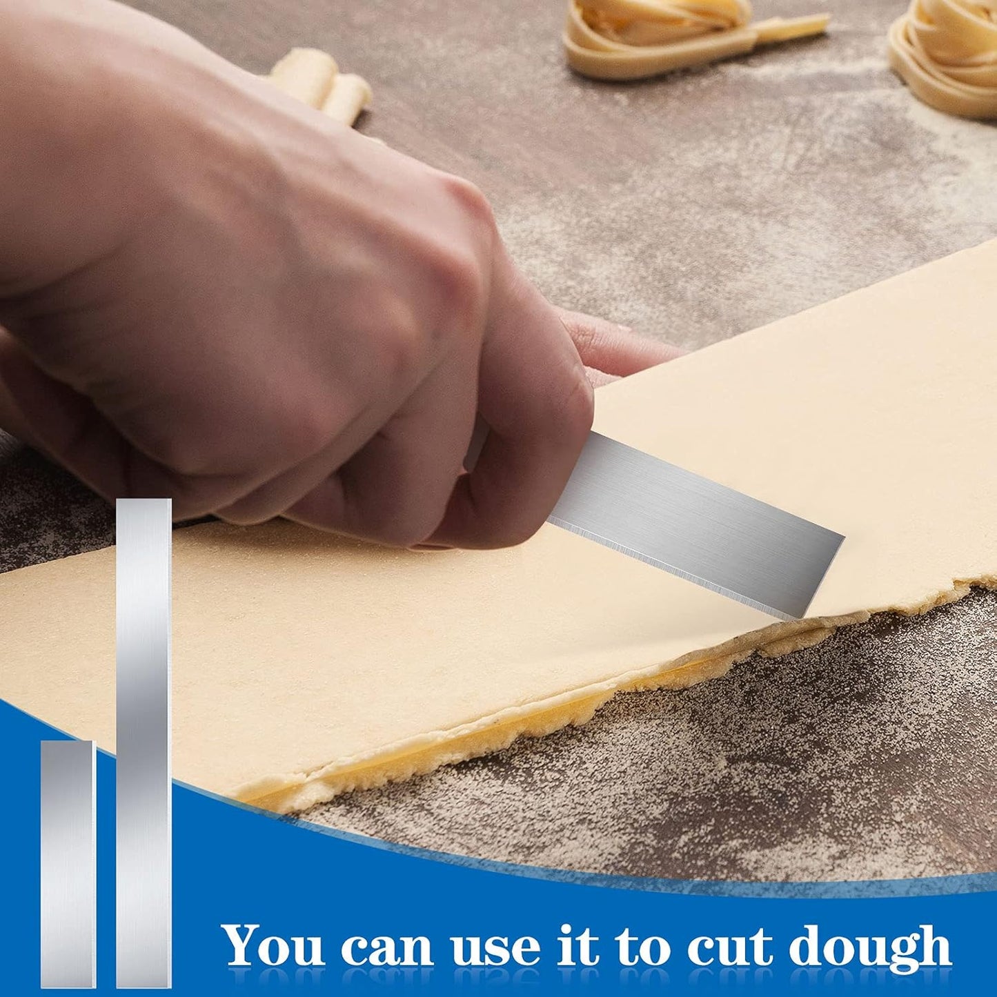 Flexible Polymer Clay Cutters 8 Inch 4 Inch Carbon Steel Blade Polymer Clay Cutting Slicing Tools for DIY Shaping Modelling Sculpturing Supplies(6 Pieces)