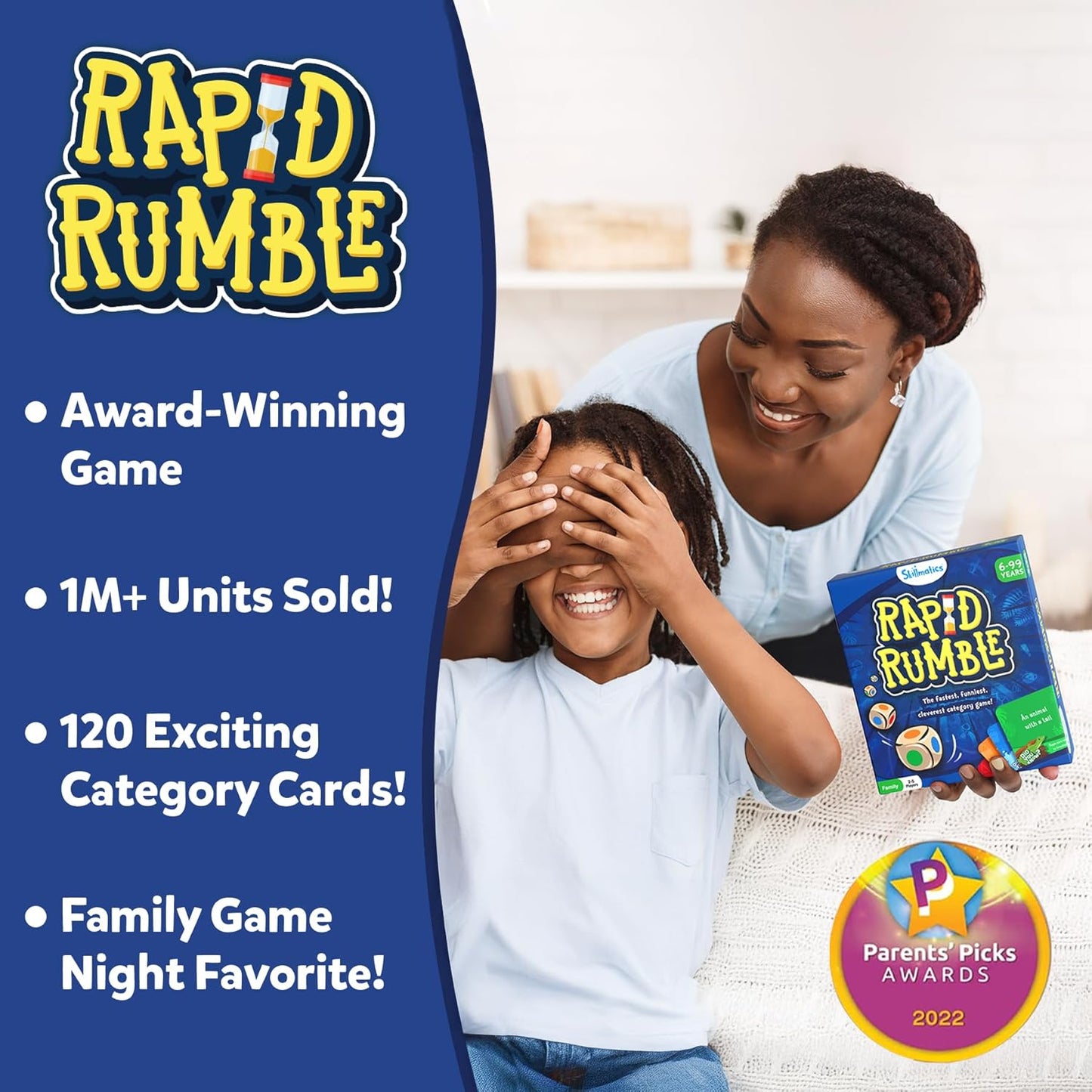 Skillmatics Rapid Rumble - Fast-Paced Board Game, Educational Toy, Quick-Thinking Card Game for Kids, Teens & Adults, Fun for Christmas, Family Game Night, Gifts for Ages 6, 7, 8, 9 & Up