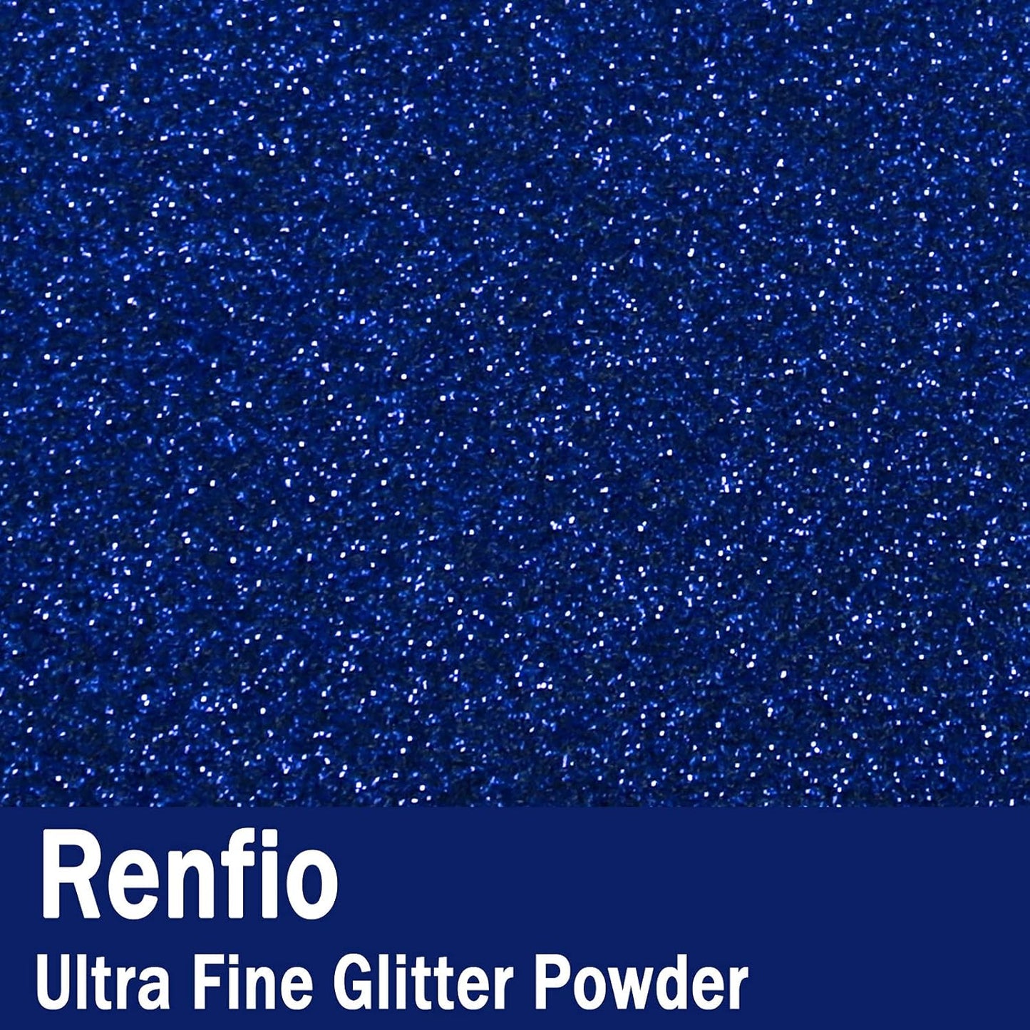 Renfio Ultra Fine Glitter Powder Metallic Resin Glitter 2.11 Oz (60g) PET Flakes Crafts Sequins 1/128" Blue Glitter Epoxy Chips Flakes for Tumblers Slime Decoration - Sapphire Blue