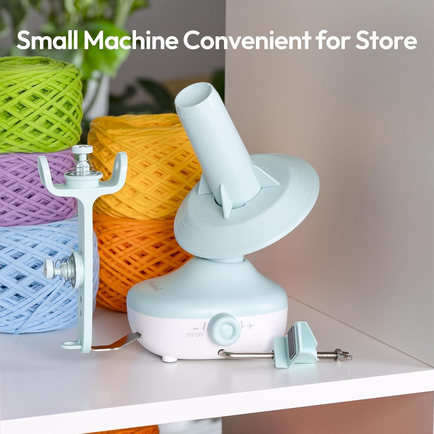 Etcokei Electric Yarn Winder for Crocheting, Compact Yarn Cake with Strong Tension Stepless Speed, Automatic Wool Spinner Roller, Ideal Helper for Knitting Lovers(Mint Green)