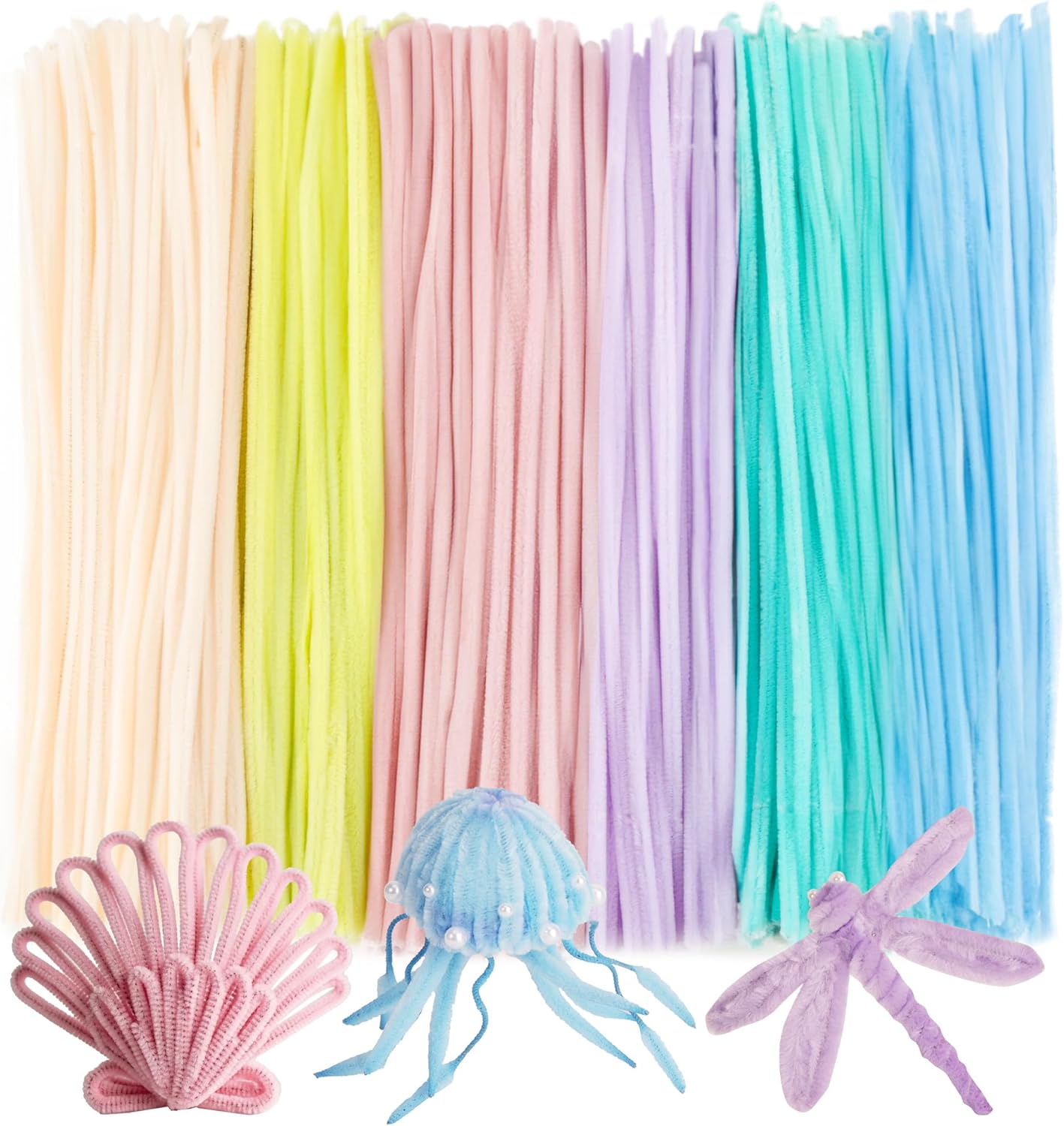 Caydo 500 Pieces Macaroon Pipe Cleaners, Chenille Stems, Pipe Cleaner Crafts for DIY Art and Craft Projects Creative Gift Party Decorations