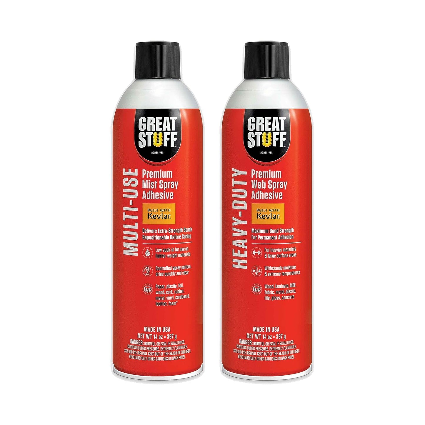 Great Stuff™ Heavy-Duty/Multi-Use Adhesive 2-Pack - 14 oz - Aerosol